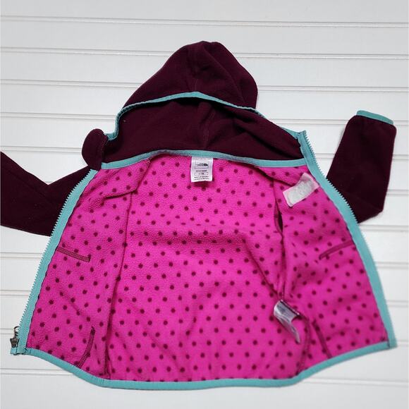 The North Face Infant Glacier Full Zip Polka Dot Fleece Jacket - Picture 4 of 7